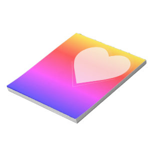 Regenbogen- und Herz-Notizen Notizblock