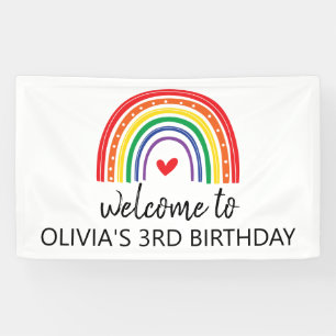 Regenbogen- und Herzen-Geburtstagsfeier-Banner Banner