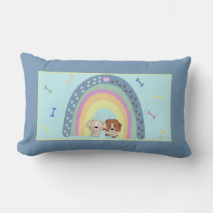 Regenbögen und Hündchen Lendenkissen