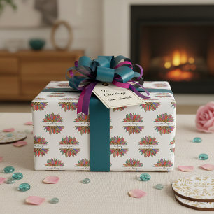 Regenbogen- und Leoparden-Druck personalisierte Ve Geschenkpapier