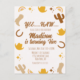 Regenbögen und Rodeos Groovy Geburtstag   Postkarte