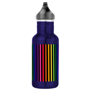 Regenbogen und schwarze Streifen Edelstahlflasche