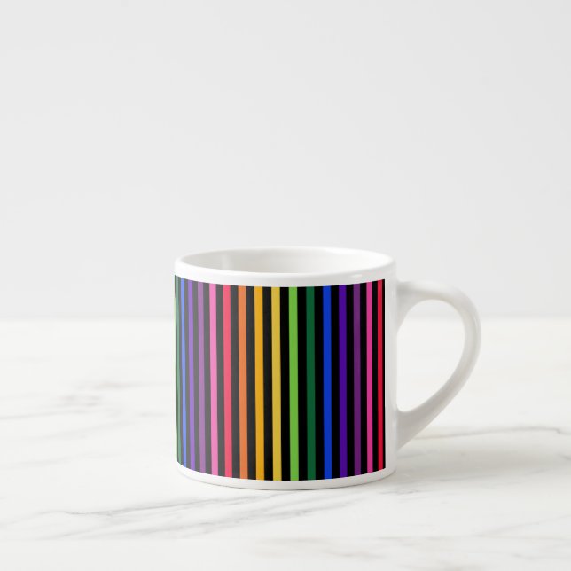 Regenbogen und schwarze Streifen Espressotasse (Rechts)