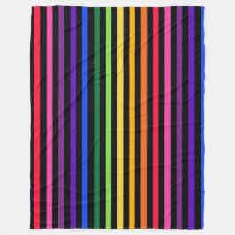 Regenbogen und schwarze Streifen Fleecedecke