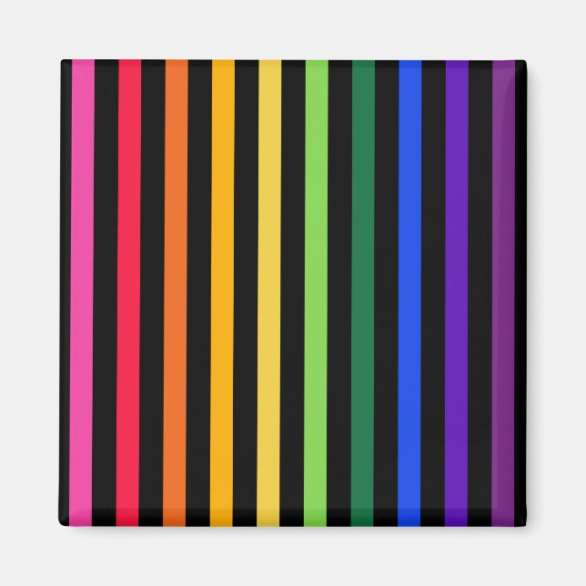 Regenbogen und schwarze Streifen Magnet (Vorne)