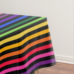 Regenbogen und schwarze Streifen Tischdecke