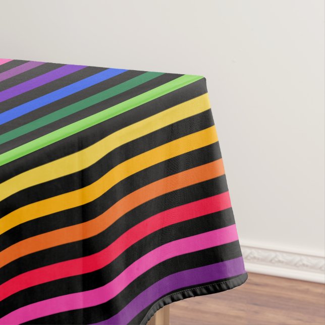 Regenbogen und schwarze Streifen Tischdecke (Beispiel)