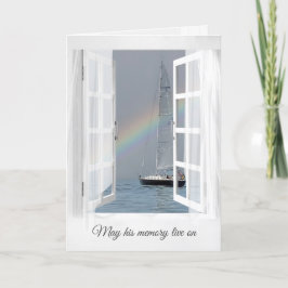 Regenbogen und Segelboot für Beileid Karte