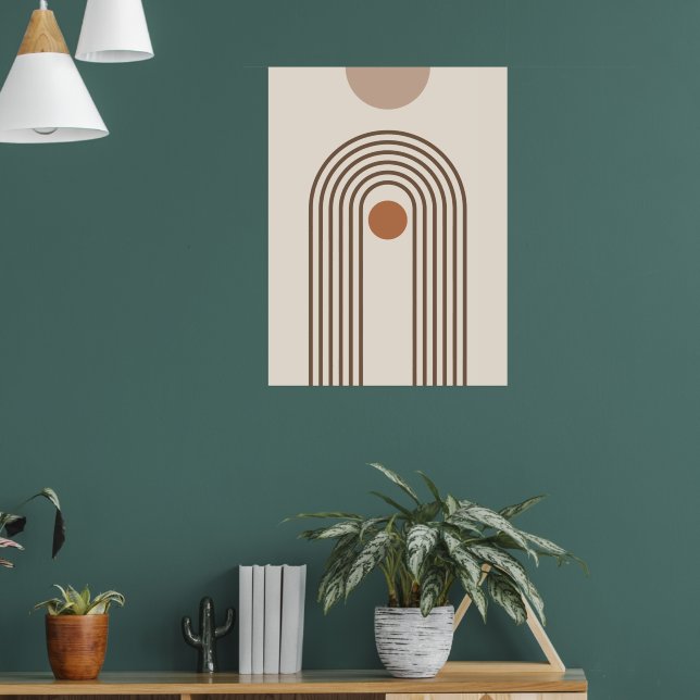 Regenbogen und Sonne, Boho-Abstracte Geometrische  Poster (Wohnzimmer 1)