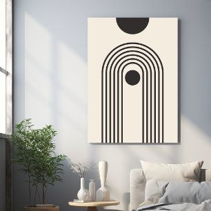 Regenbogen und Sonne, Boho Abstrakte Geometrische  Leinwanddruck