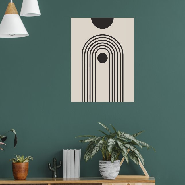 Regenbogen und Sonne, Boho abstrakte geometrische  Poster (Wohnzimmer 1)