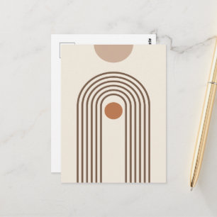 Regenbogen und Sonne, Boho abstrakte geometrische Postkarte