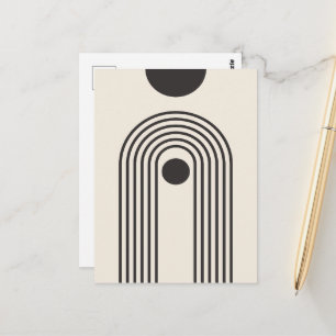 Regenbogen und Sonne, Boho Abstrakte Geometrische  Postkarte