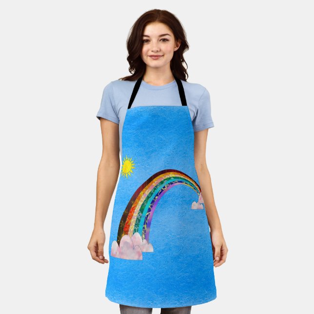 Regenbogen und Sonne Schürze (Getragen)