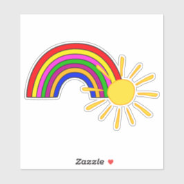 Regenbogen und Sonnenschein Aufkleber