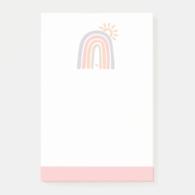 Regenbogen und Sonnenschein Post-it Klebezettel (Vorderseite)