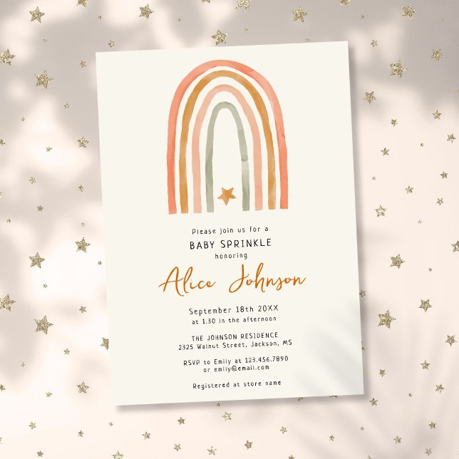 Regenbogen und Star Boho Baby Sprinkle Dusche Einladung (Rainbow And Star Boho Baby Sprinkle Shower Invitation)