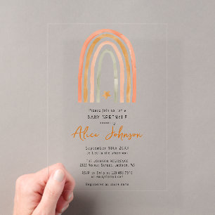 Regenbogen- und Stern-Boho-Baby-Sprinkle-Shower Acryleinladungen