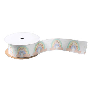 Regenbogen und Sterne Baby  Satinband