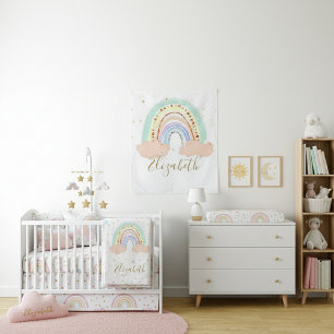Regenbogen und Sterne Baby Wandteppich