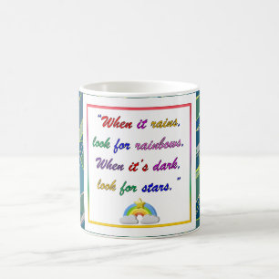 Regenbogen und Sterne - Motivierend blaue Tasse
