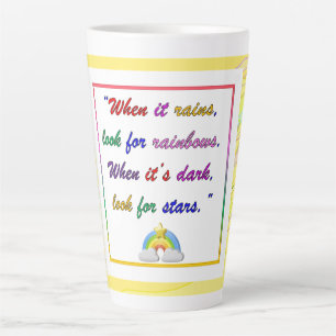 Regenbogen und Sterne - Motivierend Gelbe Latte Ta Milchtasse
