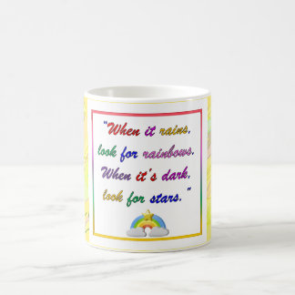 Regenbogen und Sterne - Motivierend Gelbe Tasse