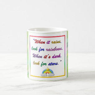Regenbogen und Sterne - Motivierend grüne Tasse