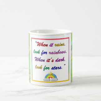 Regenbogen und Sterne - Motivierend grüne Tasse