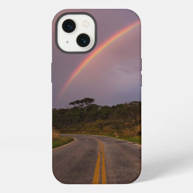 Regenbogen und Straße iPhone Hülle (Rückseite)