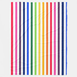 Regenbogen und weiße Streifen Fleecedecke