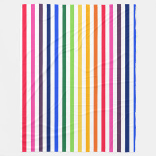 Regenbogen und weiße Streifen Fleecedecke