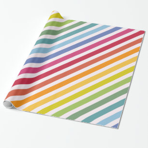 Regenbogen und weiße Streifen Geschenkpapier