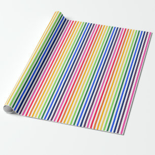 Regenbogen und weiße Streifen Geschenkpapier