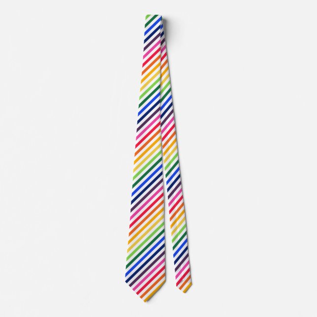 Regenbogen und weiße Streifen Krawatte (Vorderseite)