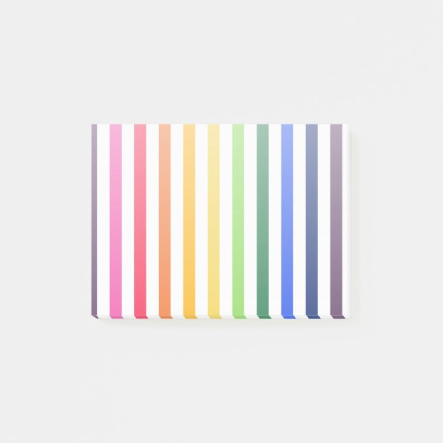 Regenbogen und weiße Streifen Post-it Klebezettel (Vorderseite)