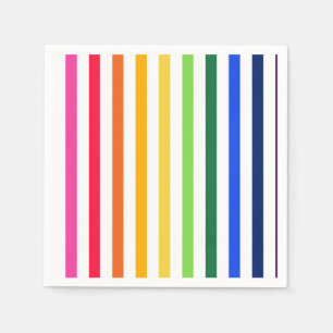 Regenbogen- und weiße Streifen Serviette