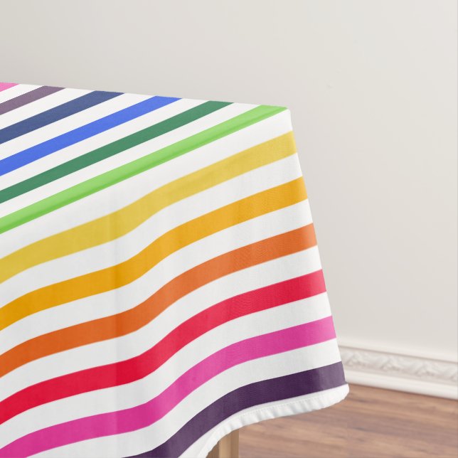 Regenbogen und weiße Streifen Tischdecke (Beispiel)
