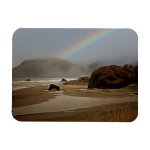 Regenbogen und Wolken am Strand von Oregon Magnet