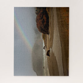 Regenbogen und Wolken am Strand von Oregon Puzzle
