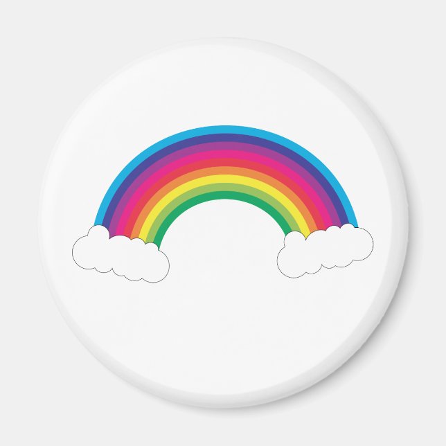 Regenbogen und Wolken Niedlich Magnet (Vorne)