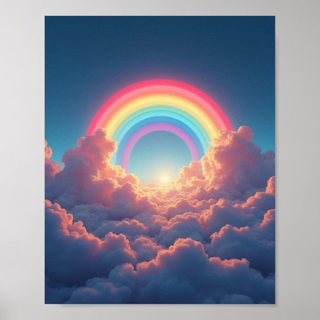 Regenbogen und Wolken Poster (Vorne)
