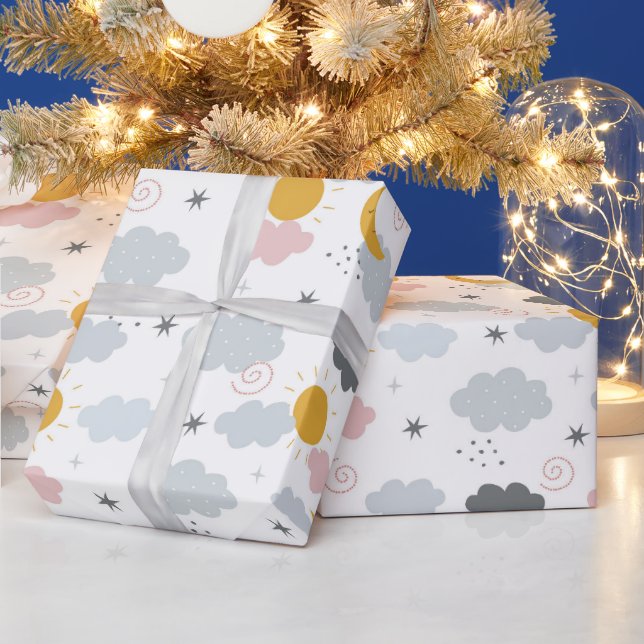 Regenbogen und Wolken und Sonne Geschenkpapier (Feiertage)