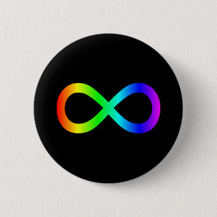 Regenbogen-Unendlichkeitssymbol Button