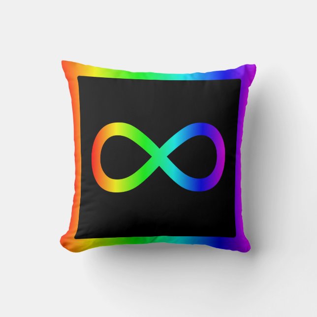 Regenbogen-Unendlichkeitssymbol Kissen (Vorderseite)