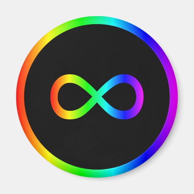 Regenbogen-Unendlichkeitssymbol Magnet (Vorne)