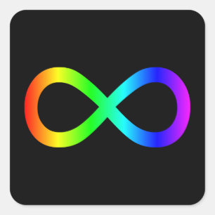 Regenbogen-Unendlichkeitssymbol Quadratischer Aufkleber