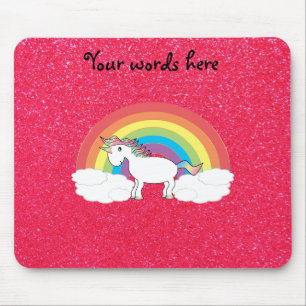 Regenbogen Unicorn-Rosa-Glitter Mousepad