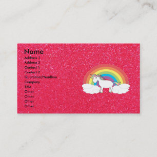 Regenbogen Unicorn-Rosa-Glitter Visitenkarte