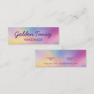 Regenbogen-Unschärfe-Kleidung-Schmuck-Preis-Größe- Mini Visitenkarte